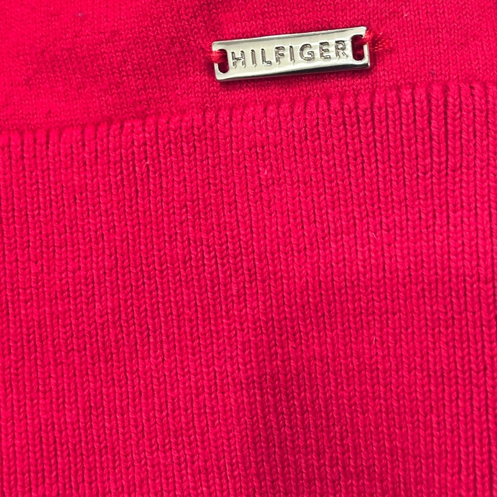 Red Knit Turtleneck Tommy Hilfiger Minimal Classic Top Women's Size Small - Picture 4 of 8